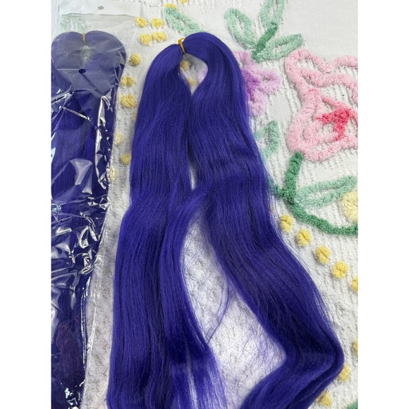 Vivid Royal Blue Braiding Hair Extensions 24 Inch Kanekalon Synthetic Fiber - Picture 2 of 5